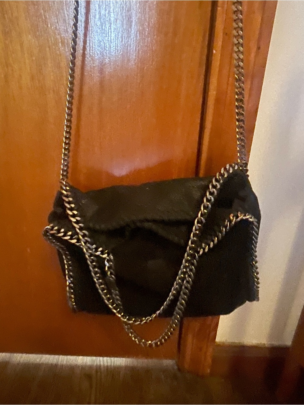 Falabella Stella McCartney Black Suede Shoudler Bag